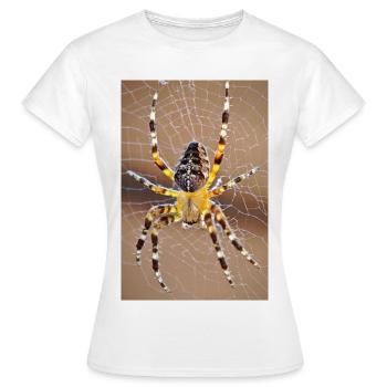 Tarantula im Spinnennetz – Majestätisches Porträt  - Frauen T-Shirt - Weiß - Vorne - AI Model Female 172 dark (172cm)
