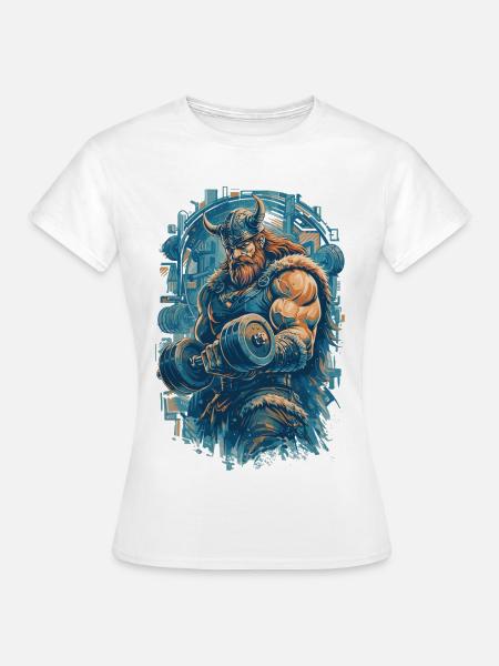 Wikinger Bizeps Curls – Walhalla Krafttraining - Frauen T-Shirt - Weiß
