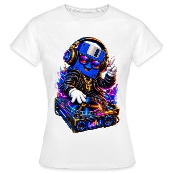 90er Retro DJ Diskette - Frauen T-Shirt - Weiß - Vorne - AI Model Female 172 dark (172cm)