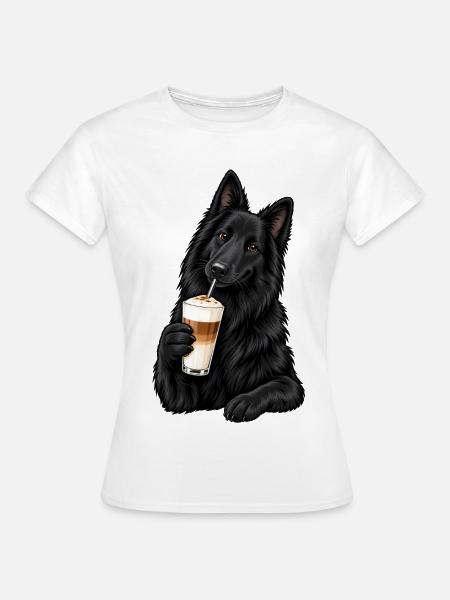Groenendael mit Latte Macchiato - Frauen T-Shirt - Weiß