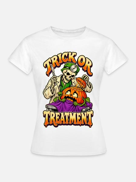 Trick-or-Treatment-Retro-Halloween-Chirurg - Frauen T-Shirt - Weiß