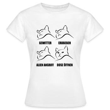 Katze - selektive Wahrnehmung - Spruch - Frauen T-Shirt - Weiß - Vorne - AI Model Female 172 dark (172cm)