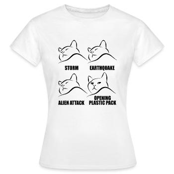 Katze - selektive Wahrnehmung - Spruch - Frauen T-Shirt - Weiß - Vorne - AI Model Female 172 dark (172cm)