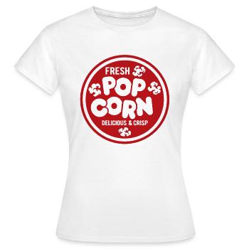 Frisches Popcorn - knusprig & lecker - Geschenk - Frauen T-Shirt - Weiß - Vorne - AI Model Female 172 dark (172cm)