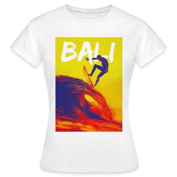 BALI-PLAKAT - Frauen T-Shirt - Weiß - Vorne - AI Model Female 172 dark (172cm)