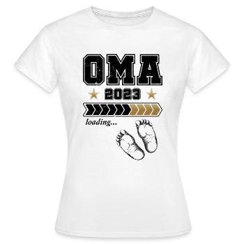 Oma Loading 2023 - Frauen T-Shirt - Weiß - Vorne - AI Model Female 172 dark (172cm)