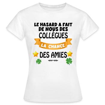 Collègue Et Amie Idée Cadeau Tendre - T-shirt Femme - blanc - Devant - AI Model Female 172 dark (172cm)