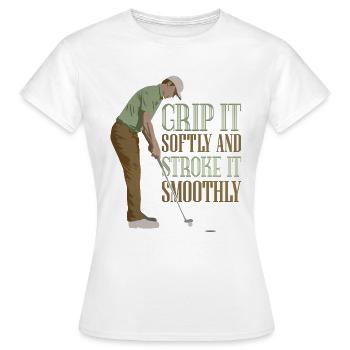 Golf Putter - chemise de golf drôle ironique - T-shirt Femme - blanc - Devant - AI Model Female 172 dark (172cm)
