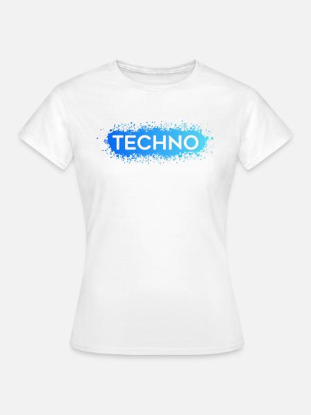 Techno Techno Blue Splat - Frauen T-Shirt - Weiß