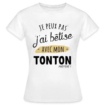 Bêtise avec tonton - cadeau - T-shirt Femme - blanc - Devant - AI Model Female 172 dark (172cm)