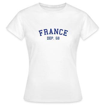 France Haut-Rhin 68 - T-shirt Femme - blanc - Devant - AI Model Female 172 dark (172cm)