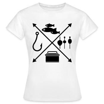 angeln - Frauen T-Shirt - Weiß - Vorne - AI Model Female 172 dark (172cm)