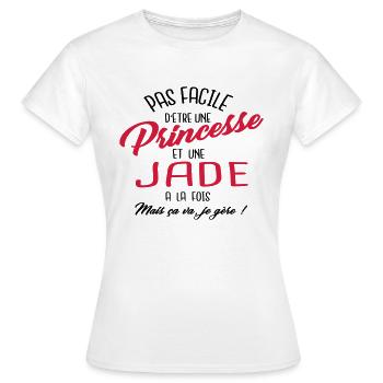 Princesse et Jade - T-shirt Femme - blanc - Devant - AI Model Female 172 dark (172cm)