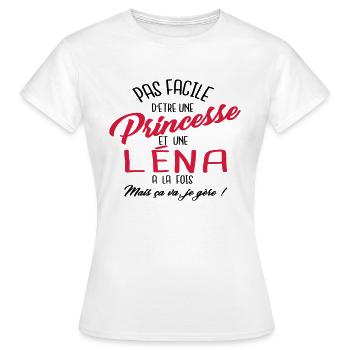 Princesse et Léna - T-shirt Femme - blanc - Devant - AI Model Female 172 dark (172cm)