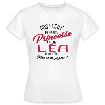 Princesse et Léa - T-shirt Femme - blanc - Devant - AI Model Female 172 dark (172cm)