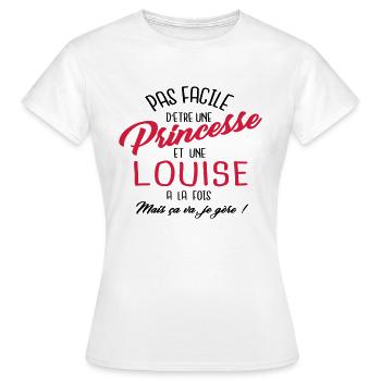 Princesse et Louise - T-shirt Femme - blanc - Devant - AI Model Female 172 dark (172cm)