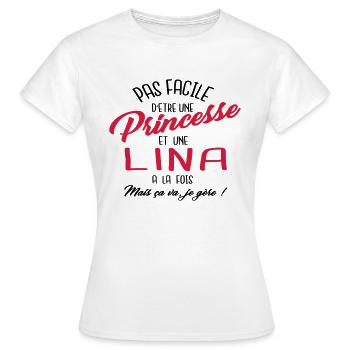 Princesse et Lina - T-shirt Femme - blanc - Devant - AI Model Female 172 dark (172cm)