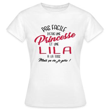 Princesse et Lila - T-shirt Femme - blanc - Devant - AI Model Female 172 dark (172cm)