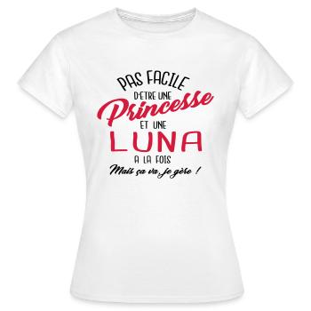 Princesse et Luna - T-shirt Femme - blanc - Devant - AI Model Female 172 dark (172cm)