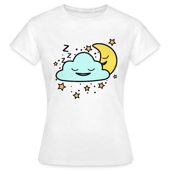 SCHLAFENDER NACHTHIMMEL - Frauen T-Shirt - Weiß - Vorne - AI Model Female 172 dark (172cm)
