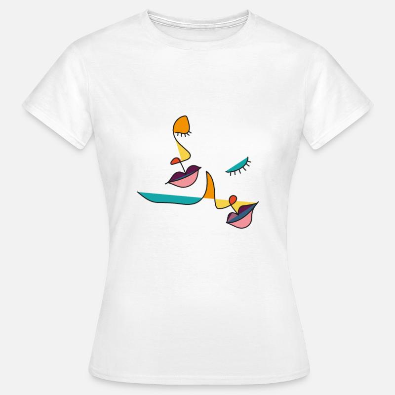 Faces Abstract - Women's T-Shirt - white