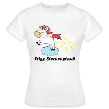 Friss Sternenstaub Einhorn Wolke Sterne Geschenk - Frauen T-Shirt - Weiß - Vorne - AI Model Female 172 dark (172cm)