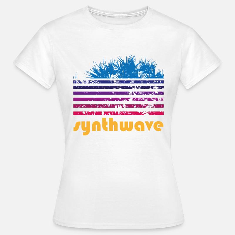 synthwave pandanus - Women's T-Shirt - white