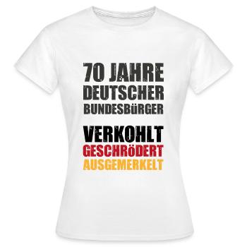 Manifestation politique allemande allemande - T-shirt Femme - blanc - Devant - AI Model Female 172 dark (172cm)