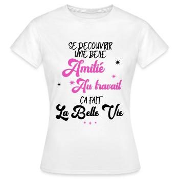 Collègue Pot De L'Amitié Cadeau Copine - T-shirt Femme - blanc - Devant - AI Model Female 172 dark (172cm)