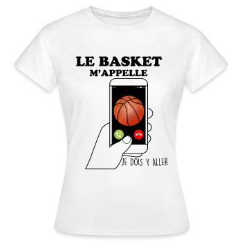 Le Basket M'Appelle Cadeau Basketteur - T-shirt Femme - blanc - Devant - AI Model Female 172 dark (172cm)