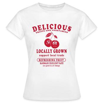 Lokale Früchte, ausgezeichneter Geschmack, handgefertigt - Frauen T-Shirt - Weiß - Vorne - AI Model Female 172 dark (172cm)