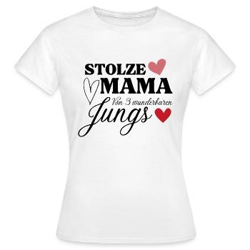 Stolze Mama von 3 wunderbaren Jungs - Frauen T-Shirt - Weiß - Vorne - AI Model Female 172 dark (172cm)