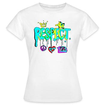 RESPECT Graffiti colourful - Frauen T-Shirt - Weiß - Vorne - AI Model Female 172 dark (172cm)