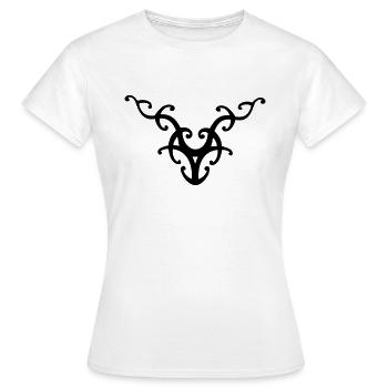 Polynesia-Tribal - Women's T-Shirt - white - Front - AI Model Female 172 dark (172cm)
