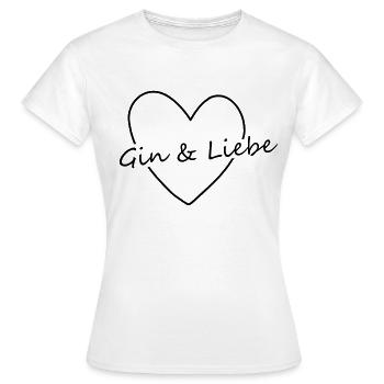 Gin & Liebe - Frauen T-Shirt - Weiß - Vorne - AI Model Female 172 dark (172cm)