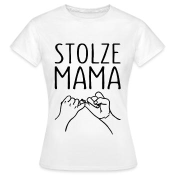 Stolze Mama Kleiner Fingerschwur Mutter - Frauen T-Shirt - Weiß - Vorne - AI Model Female 172 dark (172cm)