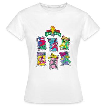 Power Rangers Retro Style Tous Rangers - T-shirt Femme - blanc - Devant - AI Model Female 172 dark (172cm)