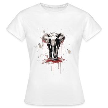 Elephant as plain graffiti - Women's T-Shirt - white - Front - AI Model Female 172 dark (172cm)