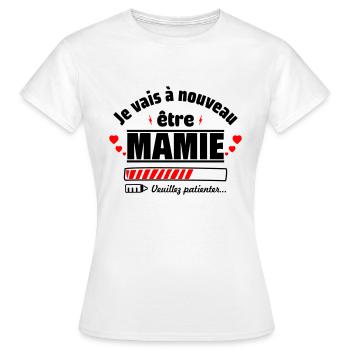 Je Vais à nouveau être Mamie,Annonce Grossesse - T-shirt Femme - blanc - Devant - AI Model Female 172 dark (172cm)