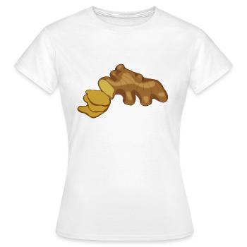 ginger ingwer veggie gemuese vegetable1 - Frauen T-Shirt - Weiß - Vorne - AI Model Female 172 dark (172cm)