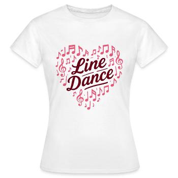 Linedance - Tanz mit Herz - Musik Geschenk - Frauen T-Shirt - Weiß - Vorne - AI Model Female 172 dark (172cm)