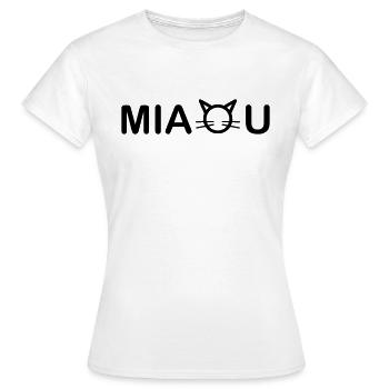 Miaou - T-shirt Femme - blanc - Devant - AI Model Female 172 dark (172cm)