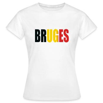 BRUGES BELGIQUE - T-shirt Femme - blanc - Devant - AI Model Female 172 dark (172cm)