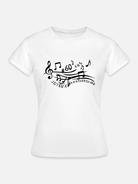 60 ans partition musicale anniversaire - T-shirt Femme - blanc