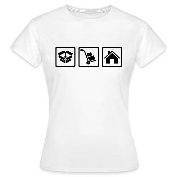 Umzug - Frauen T-Shirt - Weiß - Vorne - AI Model Female 172 dark (172cm)
