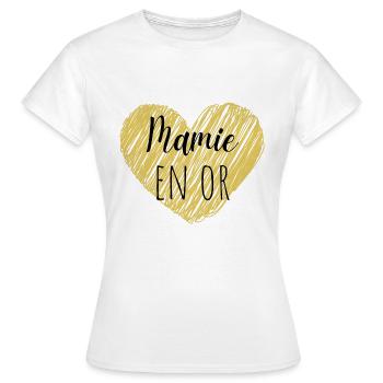 Mamie en or - T-shirt Femme - blanc - Devant - AI Model Female 172 dark (172cm)