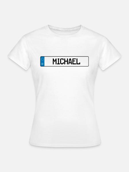 Michadel Namensschild Geschenk - Frauen T-Shirt - Weiß