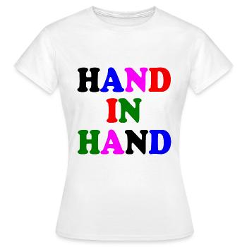 Hand in hand - Frauen T-Shirt - Weiß - Vorne - AI Model Female 172 dark (172cm)