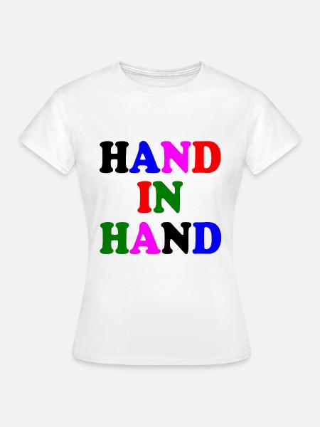 Hand in hand - Frauen T-Shirt - Weiß