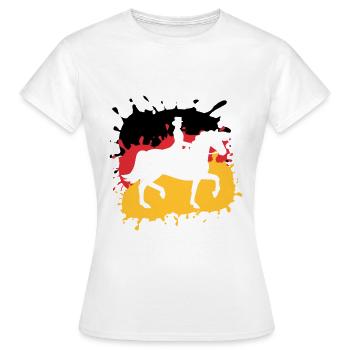 équitation,équitation,course,équitation,Allemagne - T-shirt Femme - blanc - Devant - AI Model Female 172 dark (172cm)